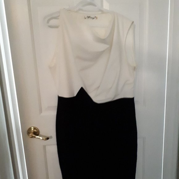 VfEmage Classy White & Black Dress - Picture 1 of 9